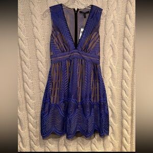 BCBGMaxAzria Blue and Tan Dress